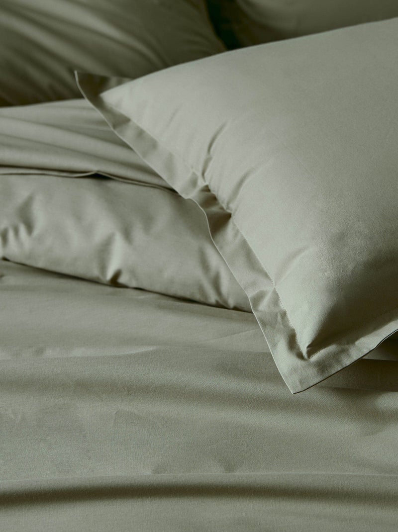 Taie d’oreiller percale de coton made in France Kaki - Kiabi