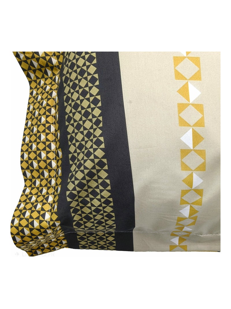 Taie d'oreiller percale de coton MARLOW Jaune moutarde - Kiabi