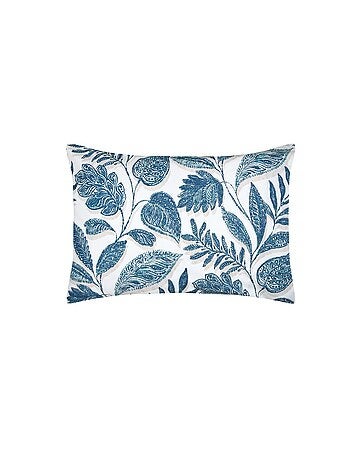 Taie d'oreiller percale de coton motif feuillage 50x70cm