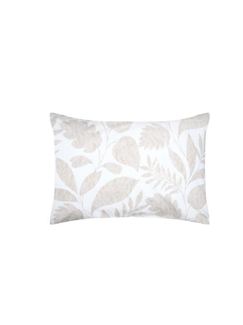 Taie d'oreiller percale de coton motif feuillage 50x70cm - Kiabi
