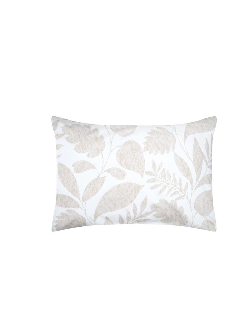Taie d'oreiller percale de coton motif feuillage 50x70cm Bleu - Kiabi