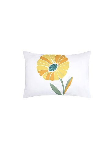 Taie d'oreiller percale de coton motif floral 50x70cm