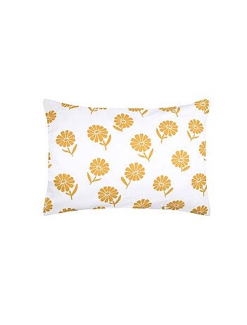 Taie d'oreiller percale de coton motif floral 50x70cm