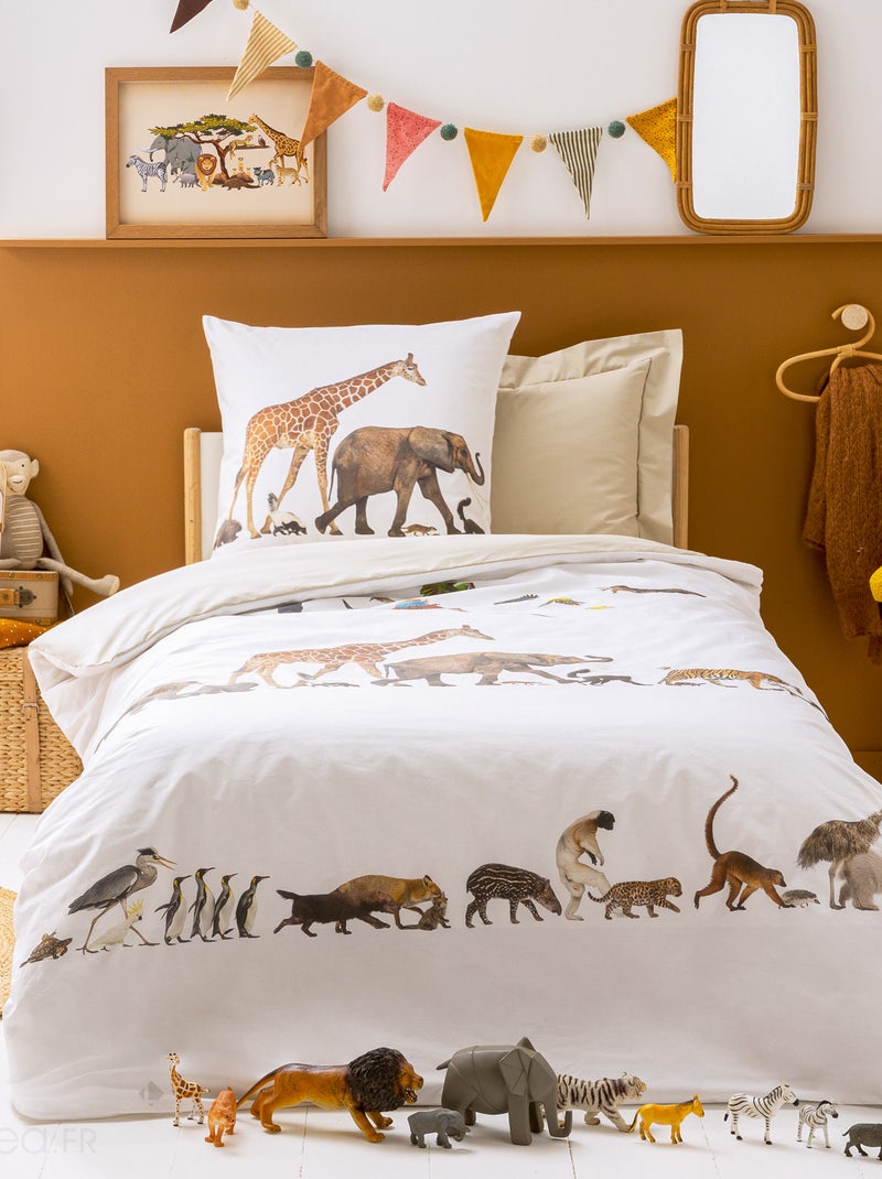 Taie d'oreiller percale de coton NOÉ Multicolore - Kiabi