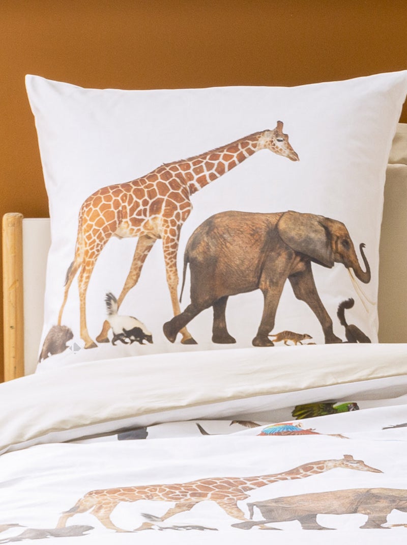 Taie d'oreiller percale de coton NOÉ Multicolore - Kiabi