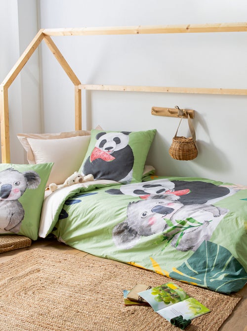 Taie d'oreiller percale de coton PANDA - Kiabi