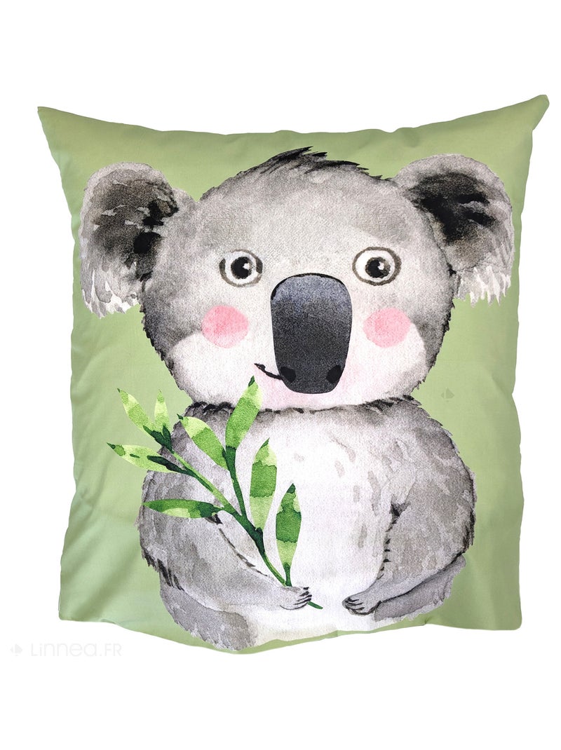 Taie d'oreiller percale de coton PANDA Vert - Kiabi