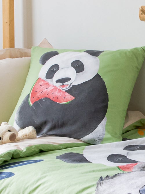 Taie d'oreiller percale de coton PANDA - Kiabi