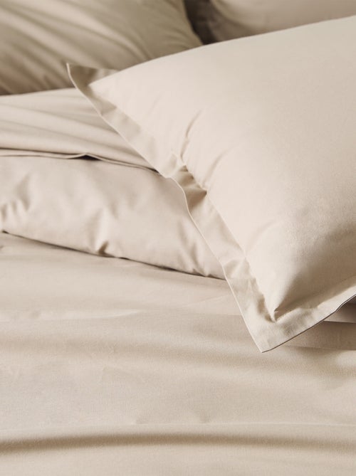 Taie d’oreiller percale de coton piquée unie - Kiabi