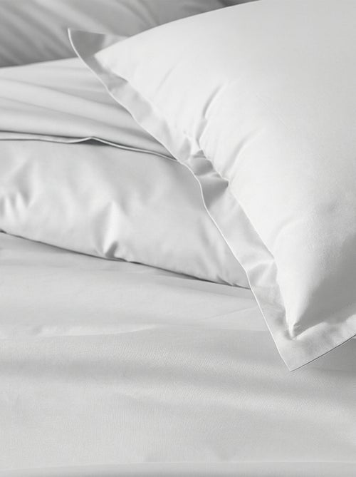 Taie d’oreiller percale de coton piquée unie - Kiabi