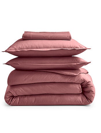 Taie d’oreiller percale de coton piquée unie