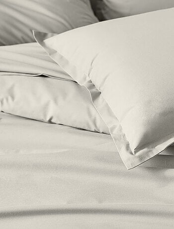 Taie d’oreiller percale de coton piquée unie