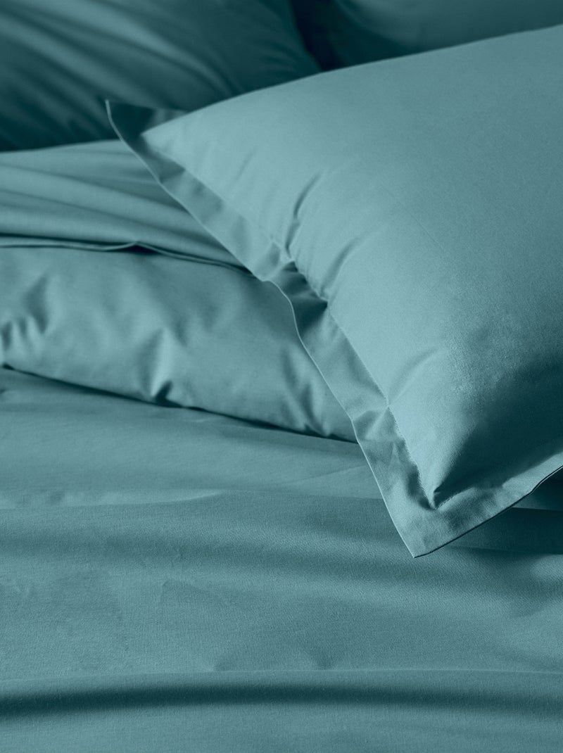 Taie d’oreiller percale de coton piquée unie Vert émeraude - Kiabi