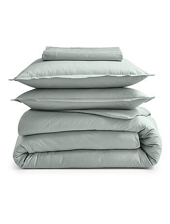 Taie d’oreiller percale de coton piquée unie