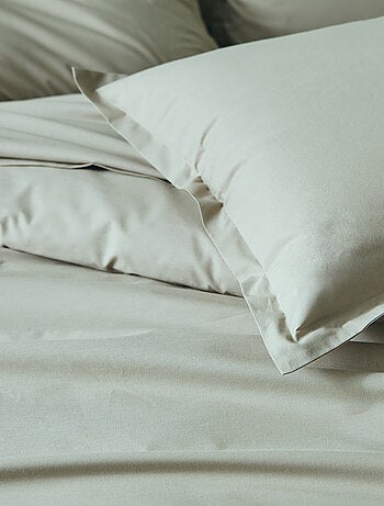 Taie d’oreiller percale de coton piquée unie