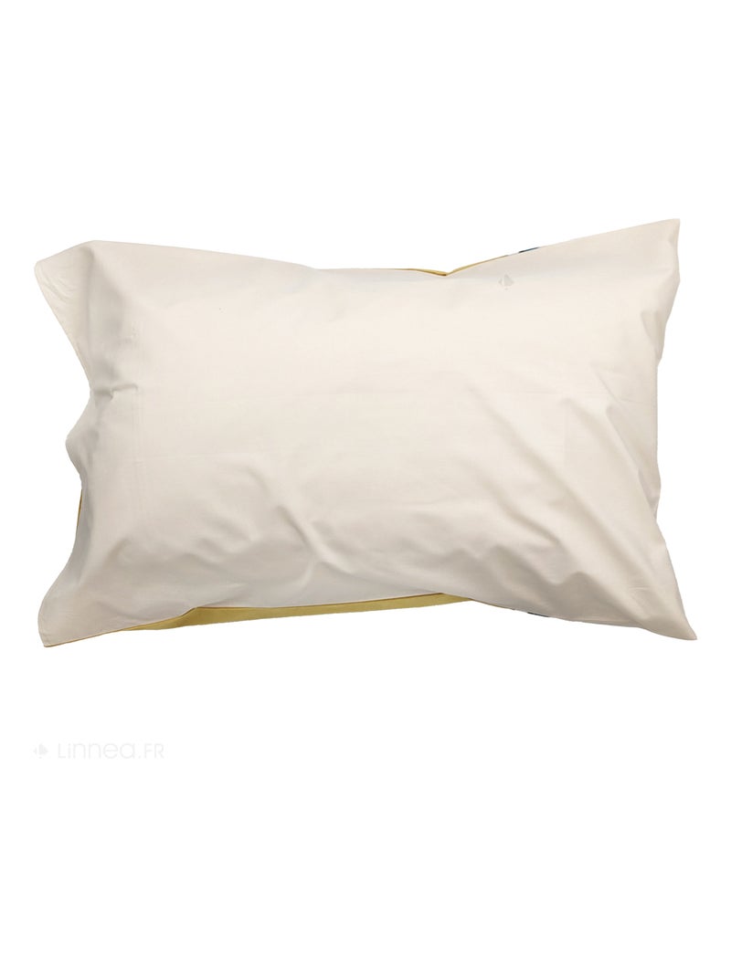 Taie d'oreiller percale de coton ROMY AMBRE Jaune or - Kiabi