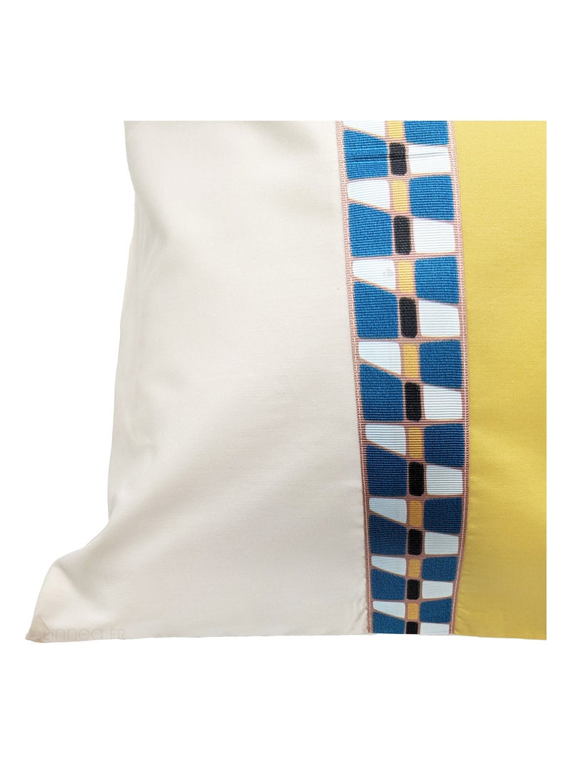 Taie d'oreiller percale de coton ROMY AMBRE Jaune or - Kiabi