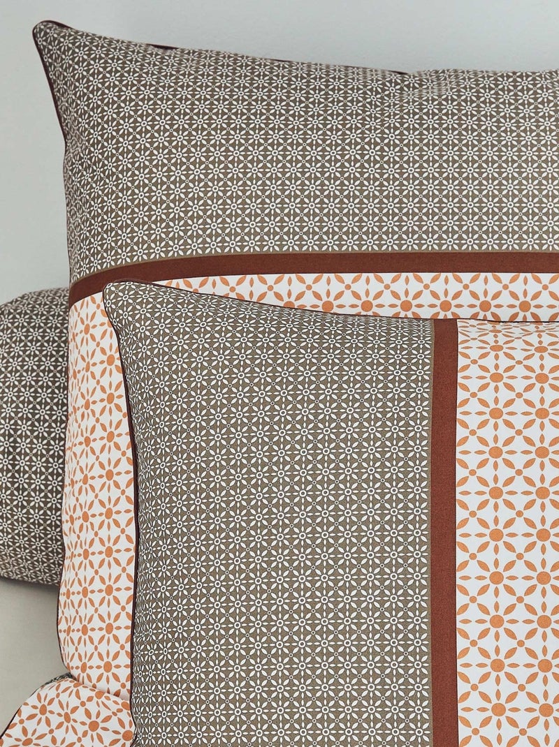 Taie d'oreiller percale graphique Beige foncé - Kiabi