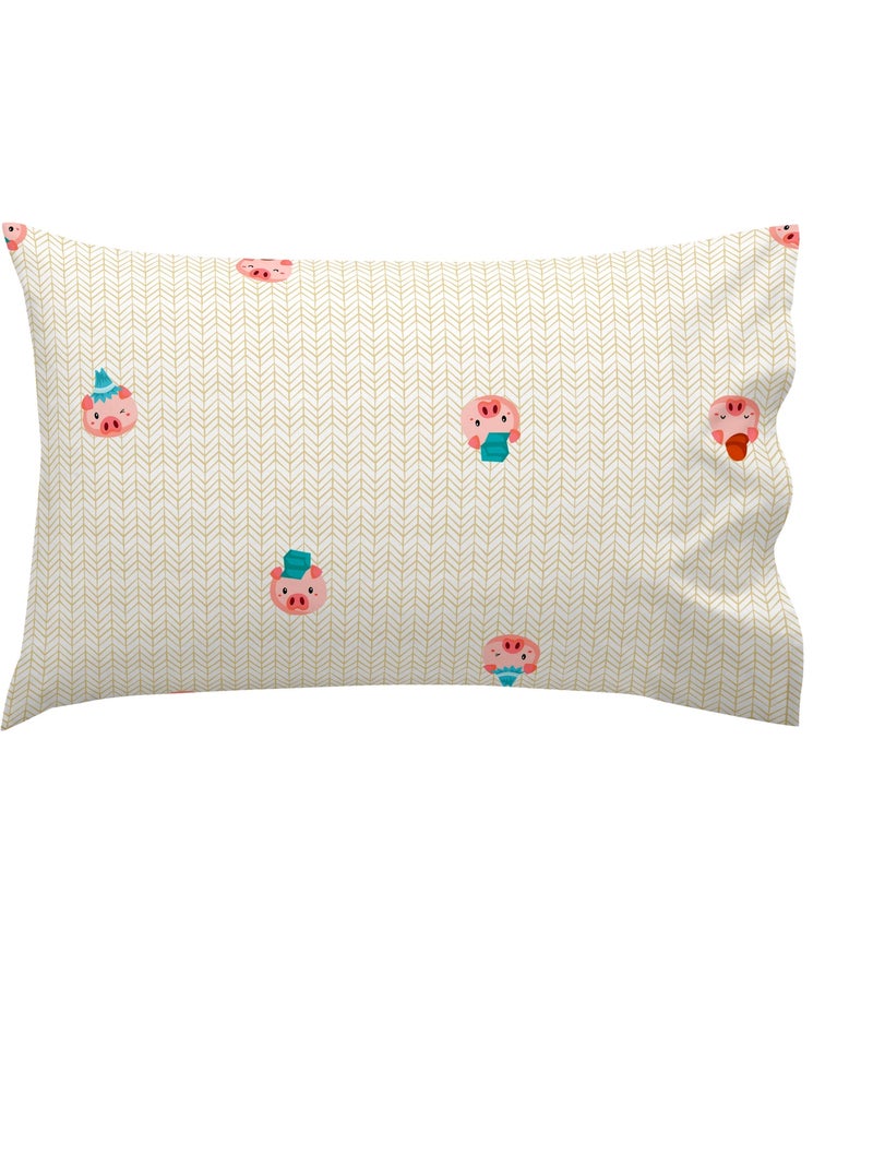 Taie d'oreiller Piggys "Happyfriday" Multicolore - Kiabi