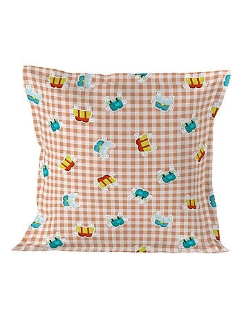 Taie d'oreiller Piggys vichy "Happyfriday