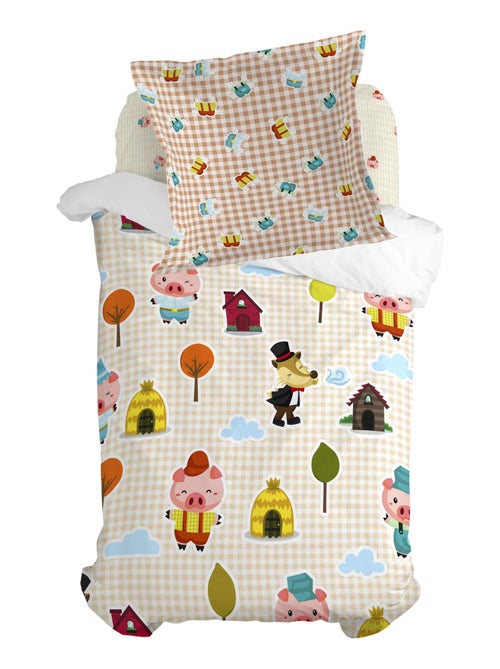 Taie d'oreiller Piggys vichy "Happyfriday" - Kiabi