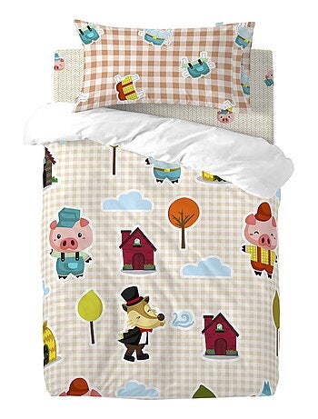 Taie d'oreiller Piggys vichy "Happyfriday