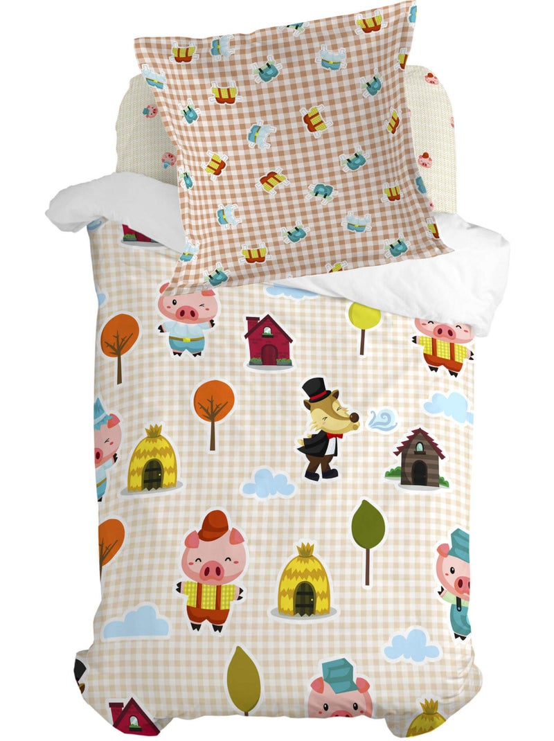 Taie d'oreiller Piggys vichy "Happyfriday" Multicolore - Kiabi