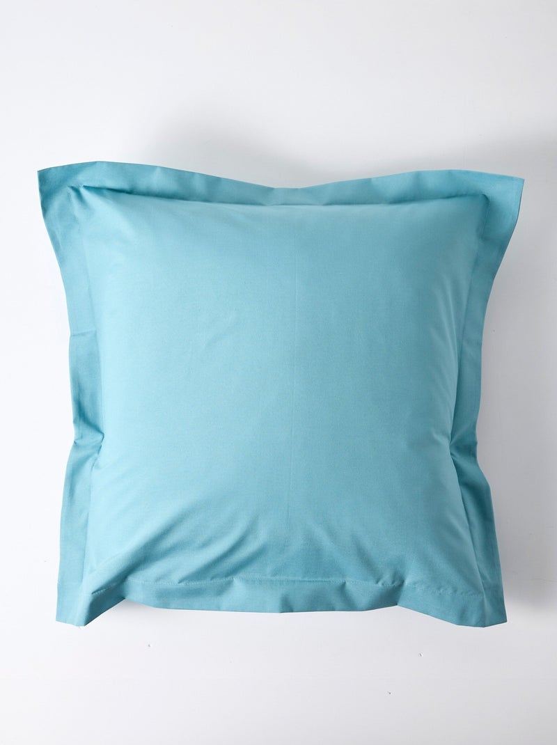 Taie d'oreiller polycoton unie Bleu - Kiabi