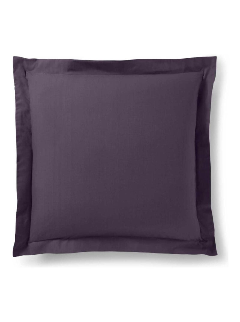 Taie d'oreiller Prune 63 x 63 cm volant plat piqué  / 100% Coton / 57 fils/cm² Violet - Kiabi