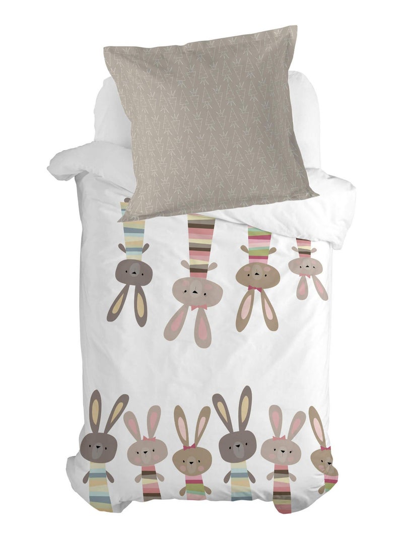 Taie d'oreiller Rabbit family "Happyfriday" Blanc - Kiabi