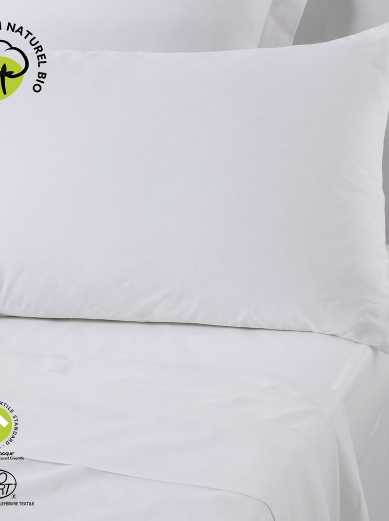 Taie d'oreiller rectangulaire - 100% coton BIO Blanc - Kiabi