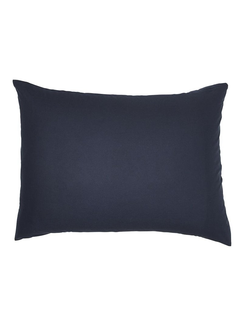 Taie d'oreiller rectangulaire - 100% coton BIO Bleu foncé - Kiabi
