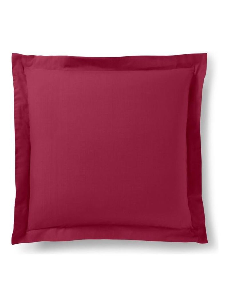Taie d'oreiller Rouge 63 x 63 cm volant plat piqué  / 100% Coton / 57 fils/cm² Rouge - Kiabi