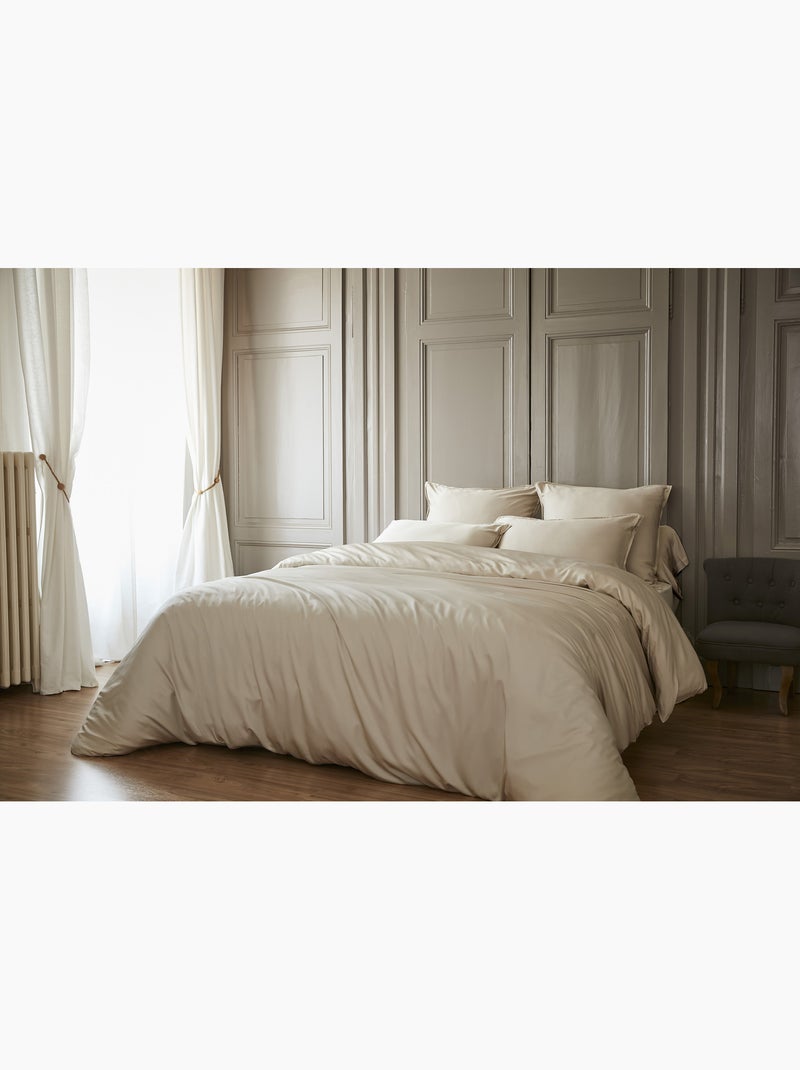 Taie d’Oreiller – Satin de Bambou – Ultra douce - Salomé Beige naturel - Kiabi