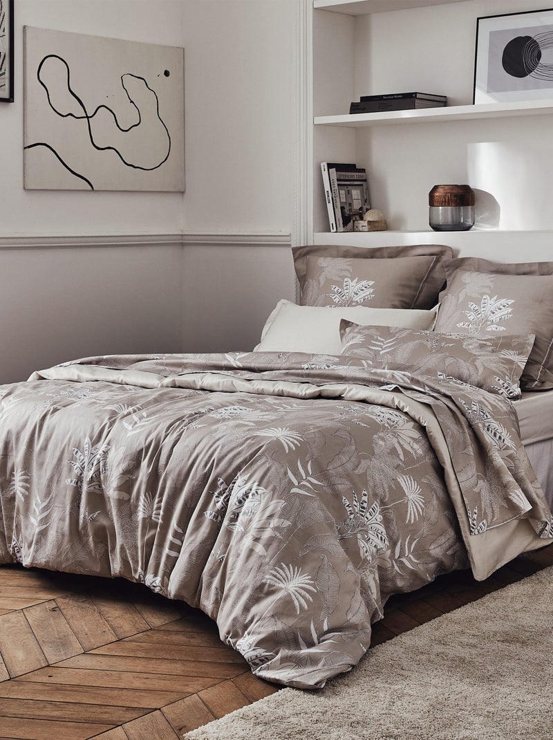 Taie d'oreiller satin de coton CAYENNE Beige grès - Kiabi