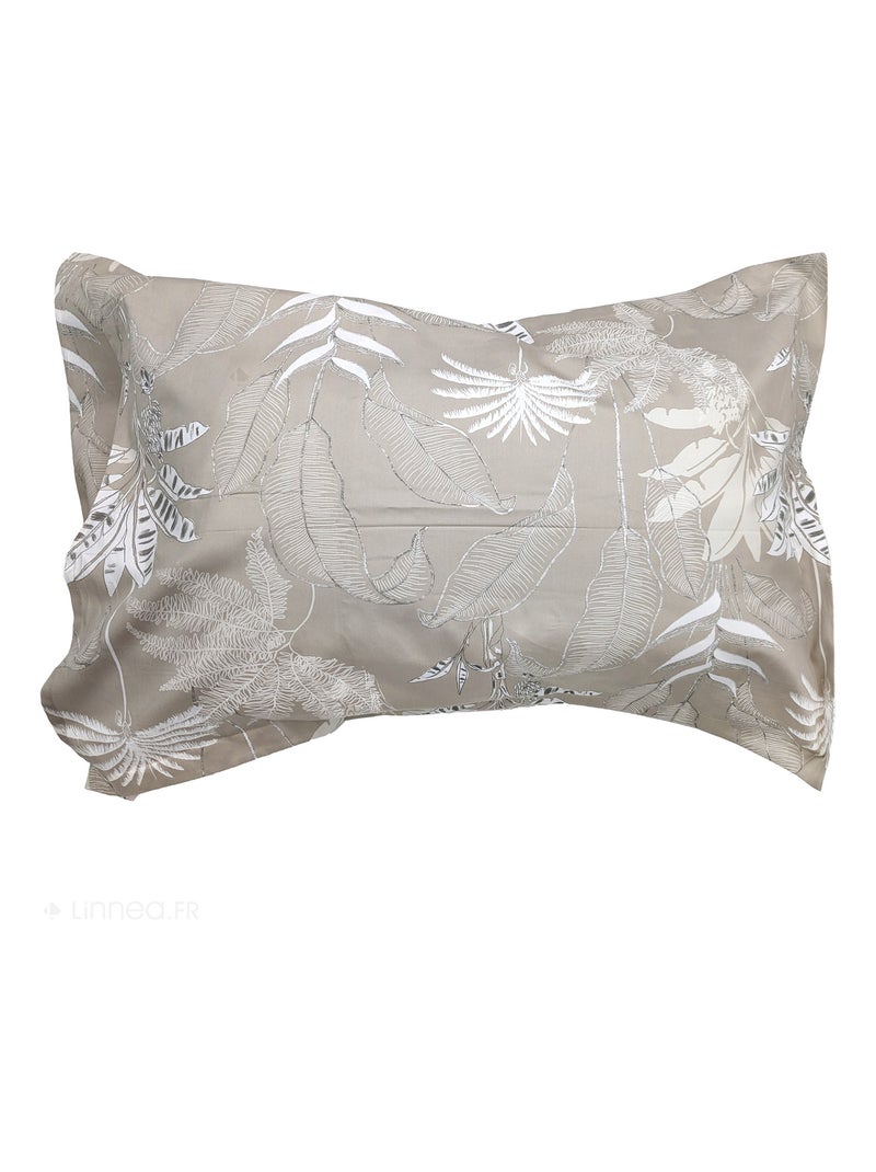 Taie d'oreiller satin de coton CAYENNE Beige grès - Kiabi