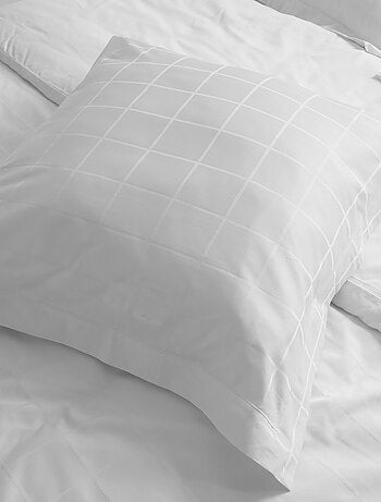 Taie d'oreiller satin de coton CONCERTO Carreaux