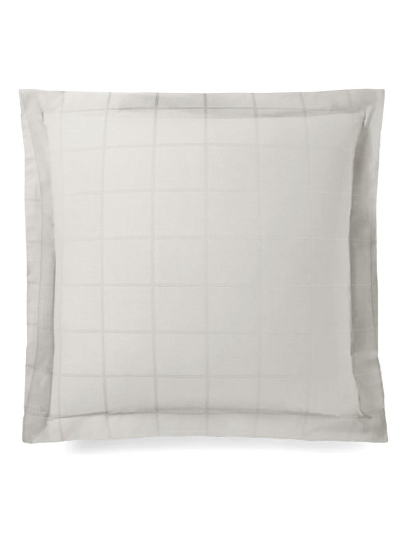 Taie d'oreiller satin de coton CONCERTO Carreaux Craie - Kiabi