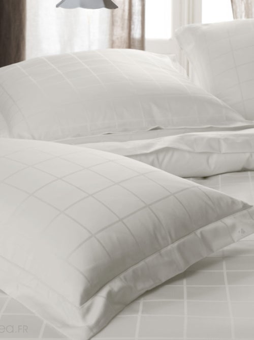 Taie d'oreiller satin de coton CONCERTO Carreaux - Kiabi