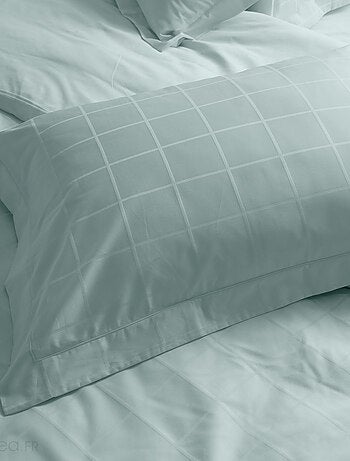 Taie d'oreiller satin de coton CONCERTO Carreaux