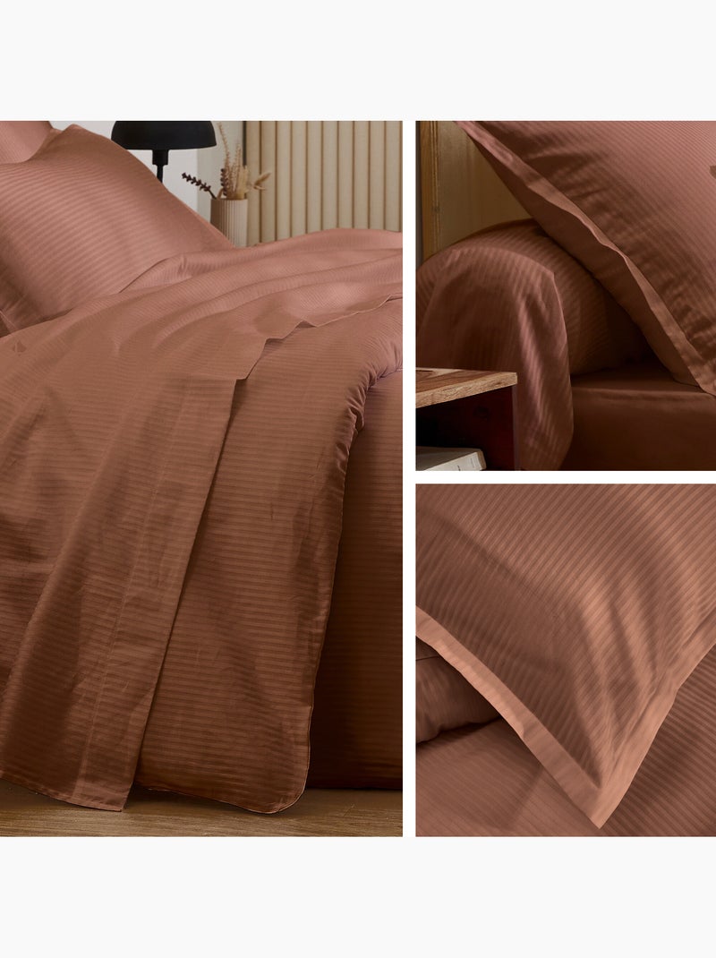 Taie d'oreiller satin de coton GRAND HÔTEL Marron - Kiabi