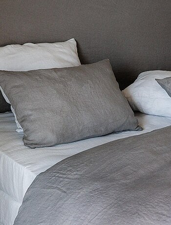 Taie d'oreiller SONATE lin lavé froissé