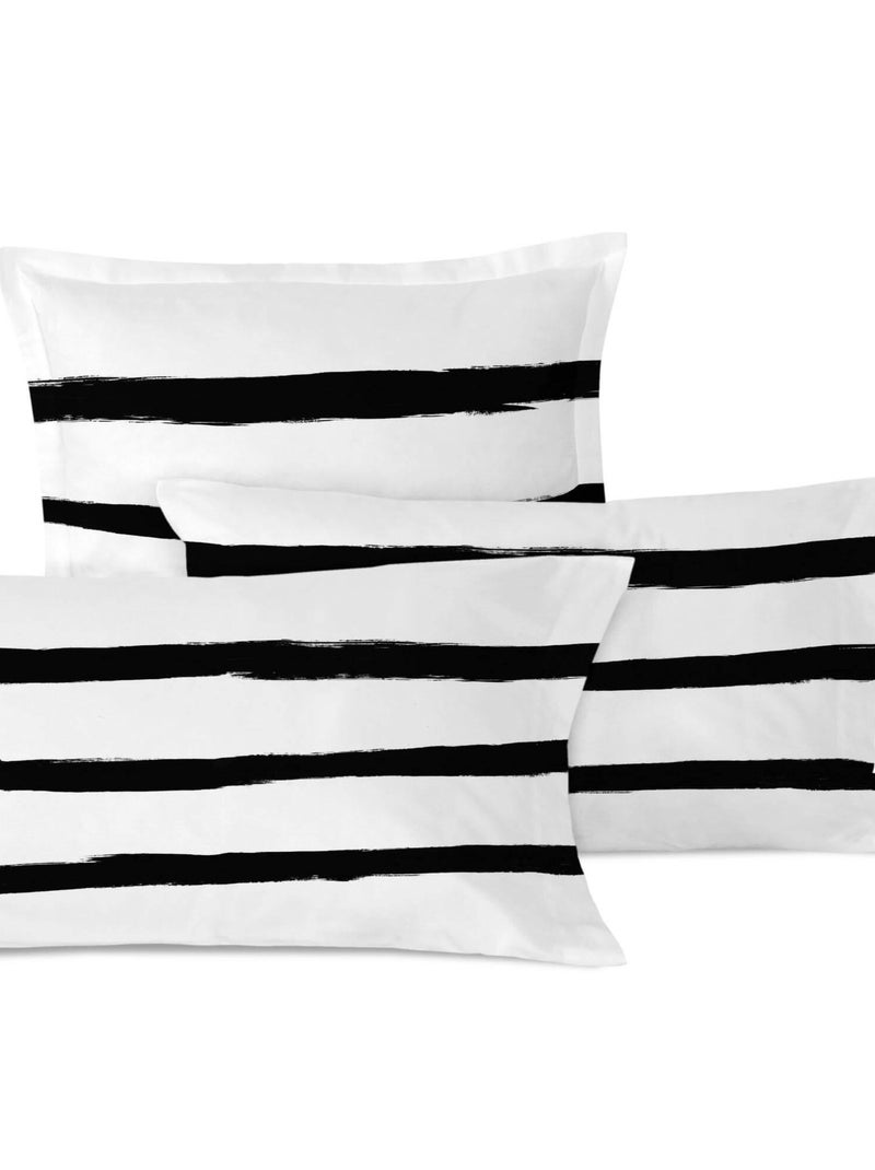 Taie d'oreiller Stripes "Happyfriday" Blanc - Kiabi
