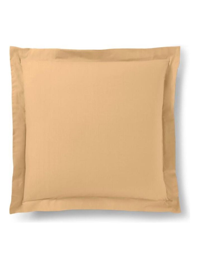 Taie d'oreiller Taupe 63 x 63 cm volant plat piqué  / 100% Coton / 57 fils/cm² Marron - Kiabi