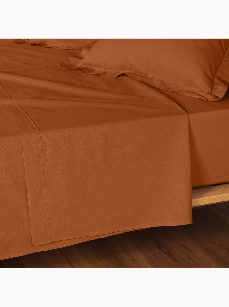 Taie d'oreiller uni 57 fils lina Marron caramel - Kiabi