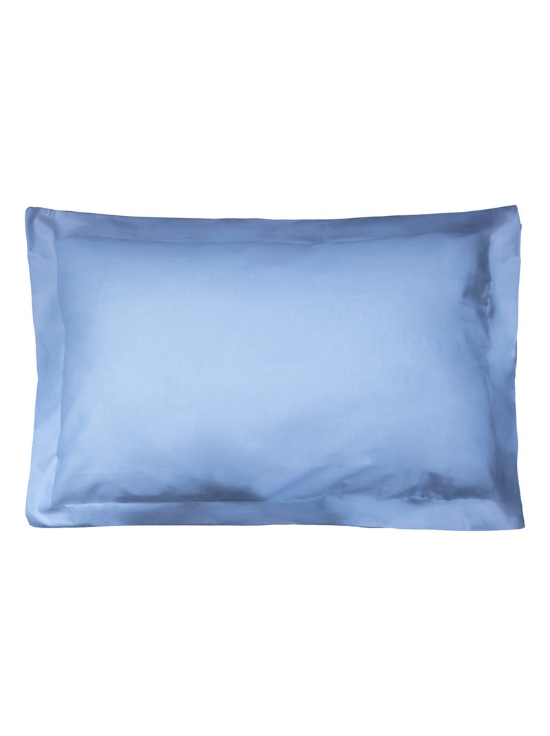 Taie d'oreiller uni coton ALTO Bleu polaire - Kiabi