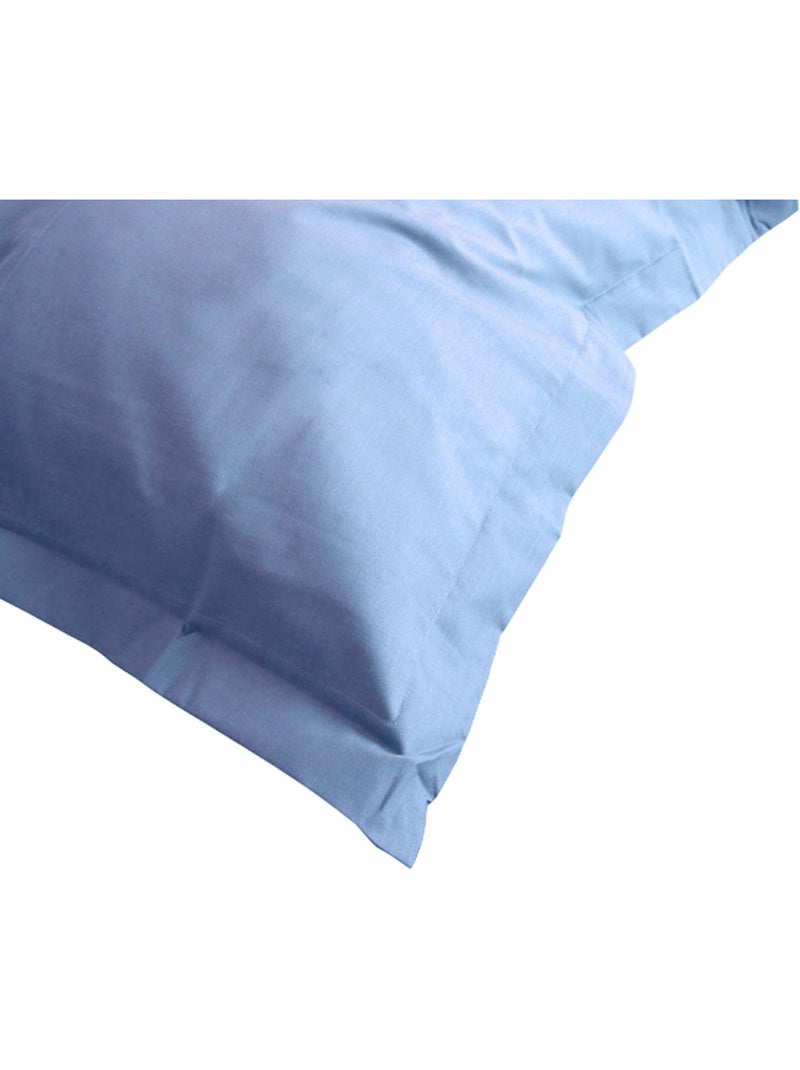 Taie d'oreiller uni coton ALTO Bleu polaire - Kiabi