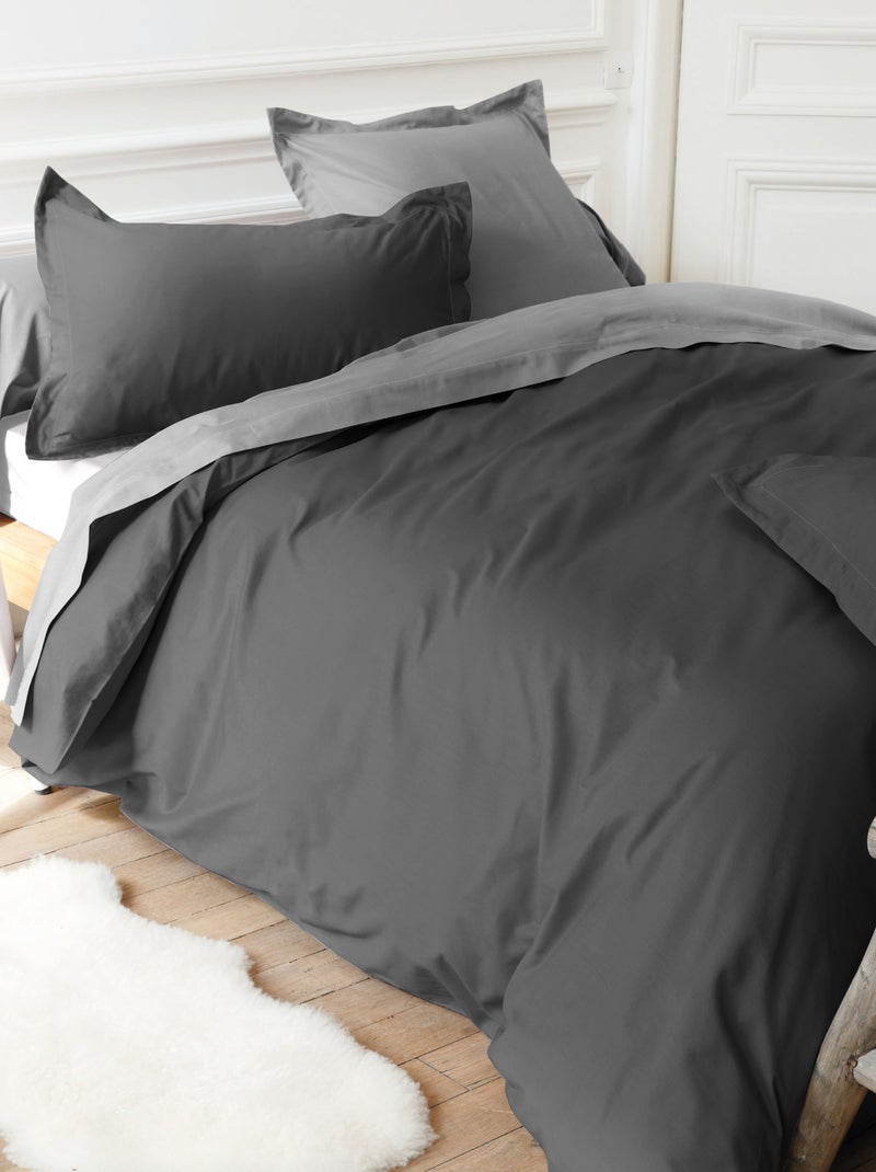 Taie d'oreiller uni coton ALTO Gris foncé - Kiabi