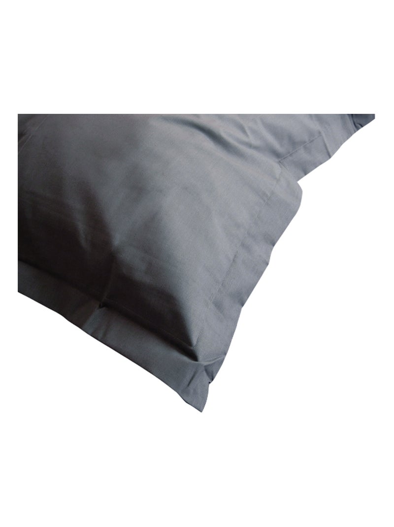 Taie d'oreiller uni coton ALTO Gris foncé - Kiabi