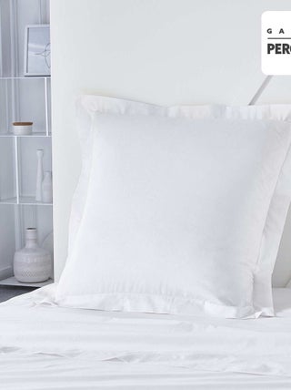 Taie d'oreiller uni en percale de coton